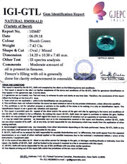 7.42/CT Natural Colombian Panna Stone With Govt. Lab Certificate (12210)